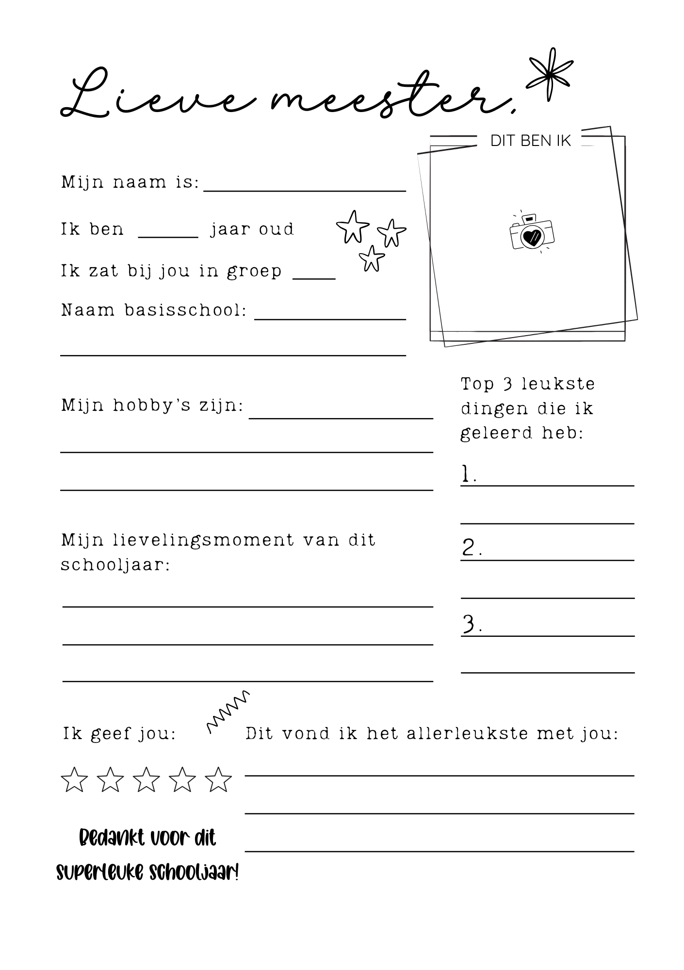 Speciaal vriendenboekje voor de leukste meester! - Een bijzonder bedankje van de klas