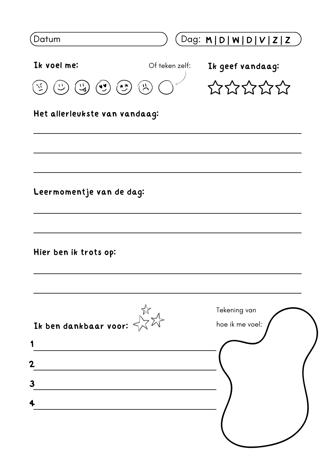 Zelfreflectie-dagboek voor kinderen: Persoonlijke groei vanaf 8 Jaar - Interactieve en speelse elementen voor zelfreflectie, affirmaties en dankbaarheid