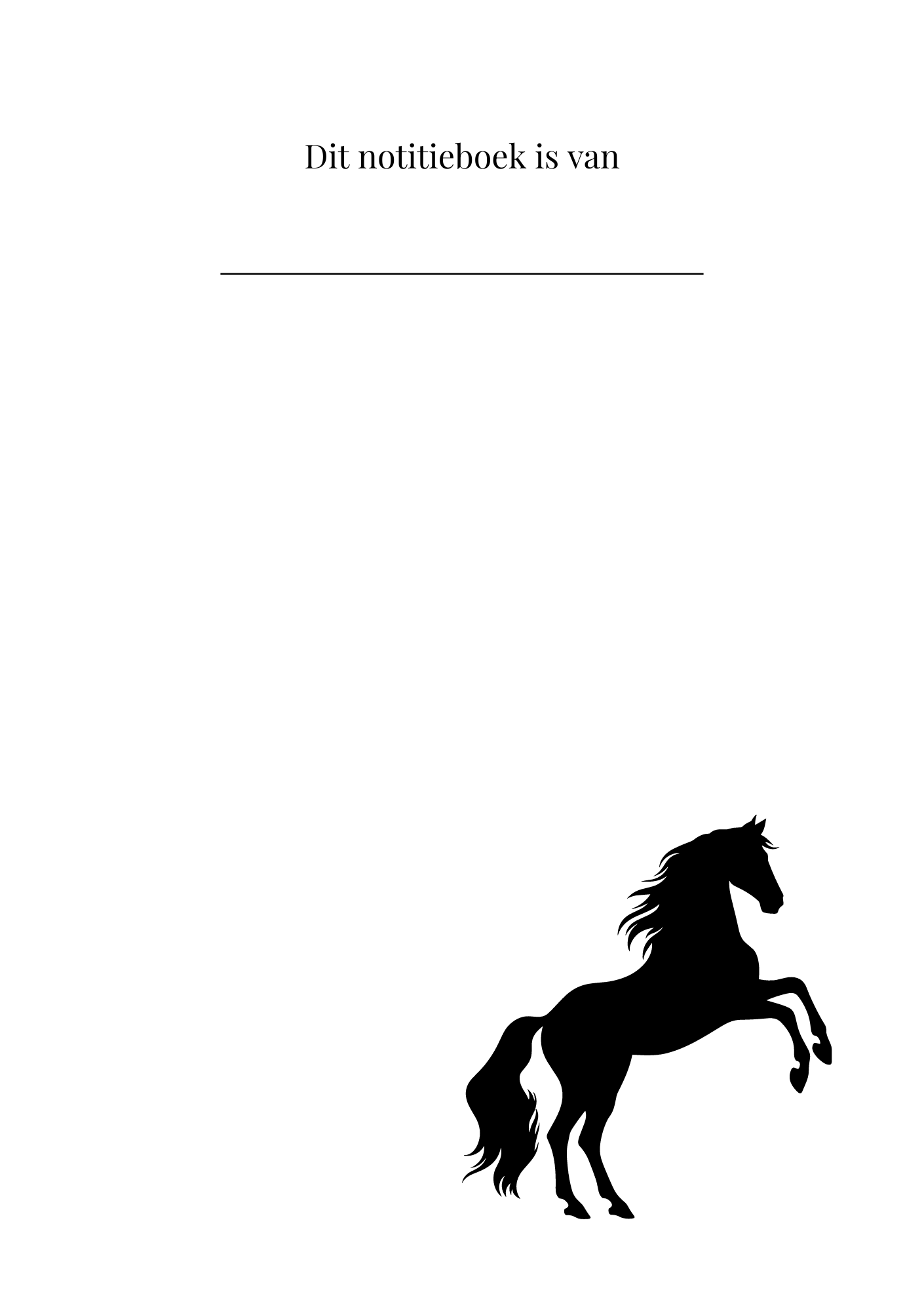 notitieboek intropagina paard