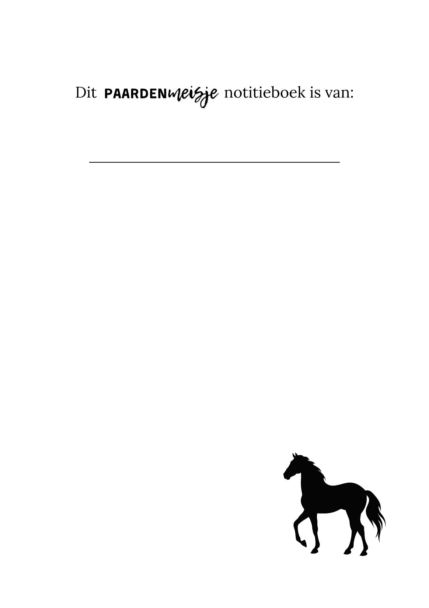 notitieboek paard intropagina