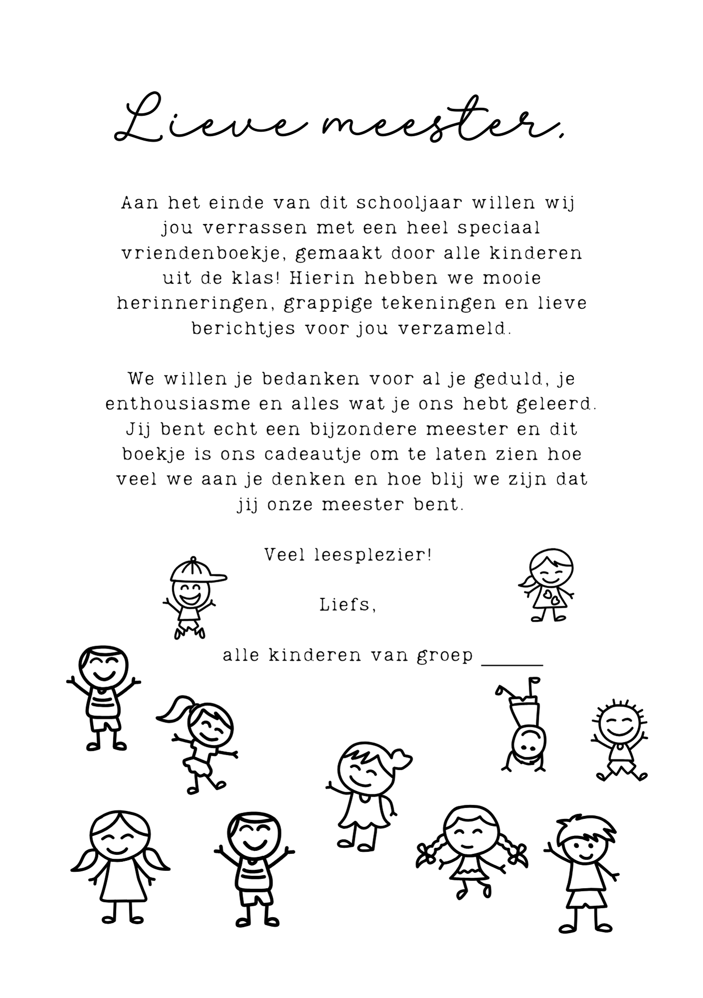 Speciaal vriendenboekje voor de leukste meester! - Een bijzonder bedankje van de klas