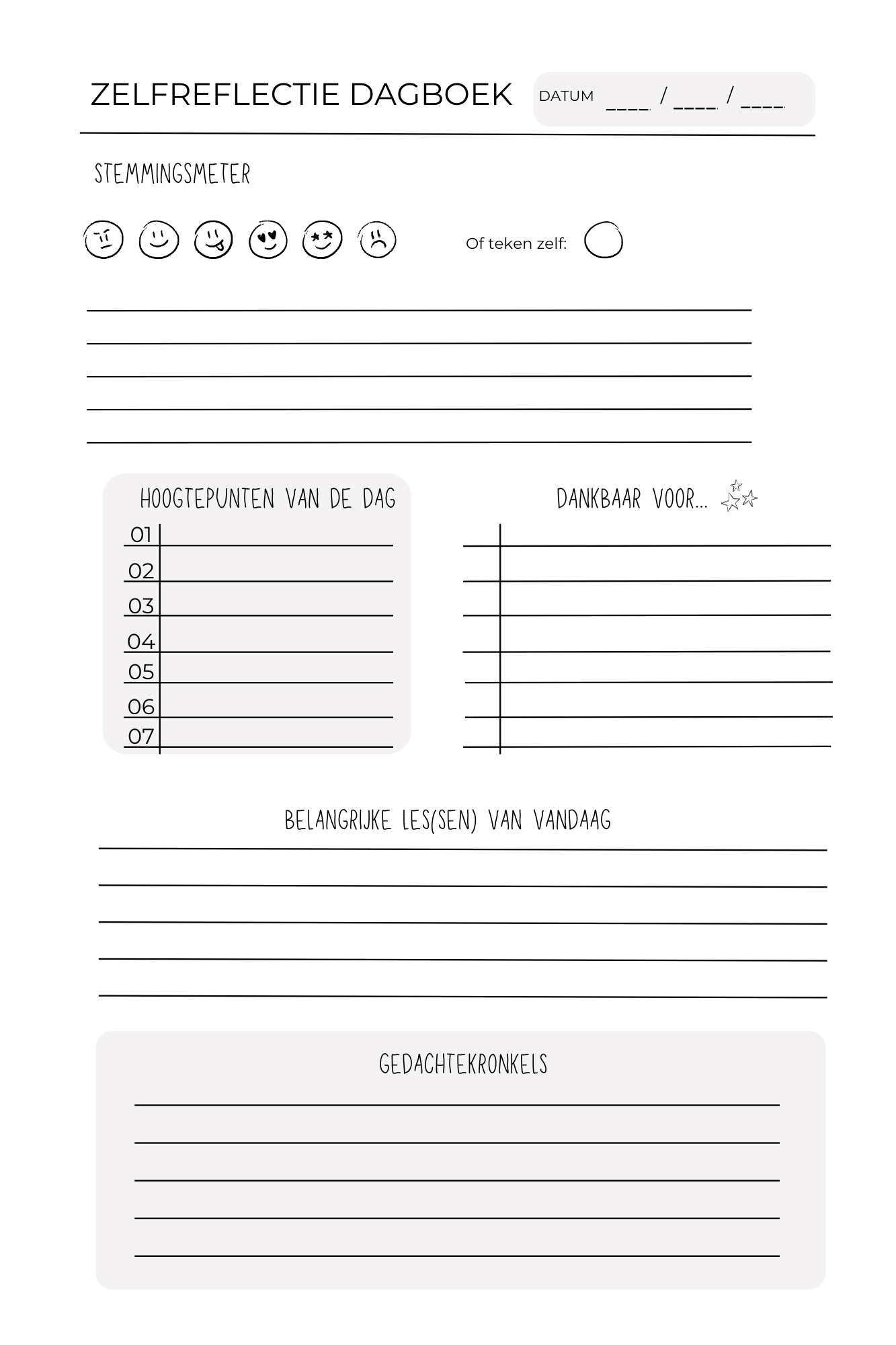 dagboek invulboek