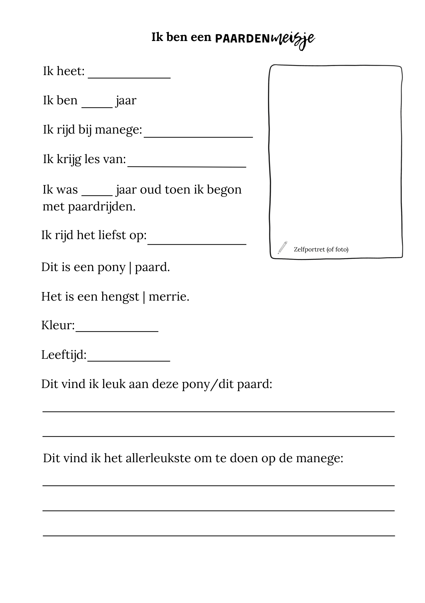 Paardenmeisje Manege Dagboek - Jouw eigen invulboek voor al je paardenavonturen!