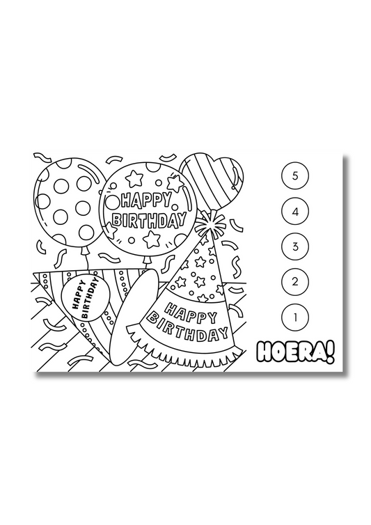 Verjaardag aftelkalender | 5 dagen | Gratis printable | Kinderverjaardag