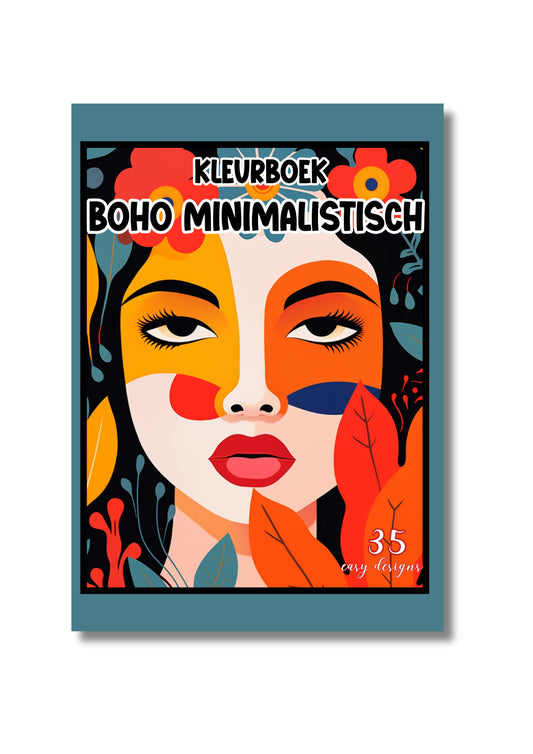 Kleurboek voor volwassenen: Boho Minimalistisch – in A4 formaat met 35 rustgevende en unieke ontwerpen