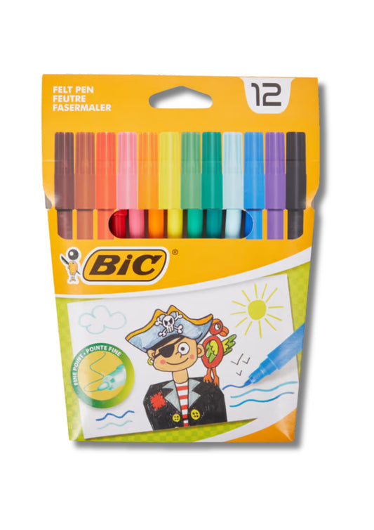 BIC Kleurstiften, hoge kwaliteit stiften in set van 12 of 24 stuks