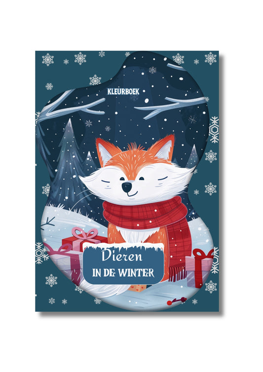 Kleurboek voor kinderen: Bosdieren in de winter - 36 Schattige en eenvoudige kleurplaten met dieren in winterse setting voor urenlang kleurplezier op koude winterdag (kopie)