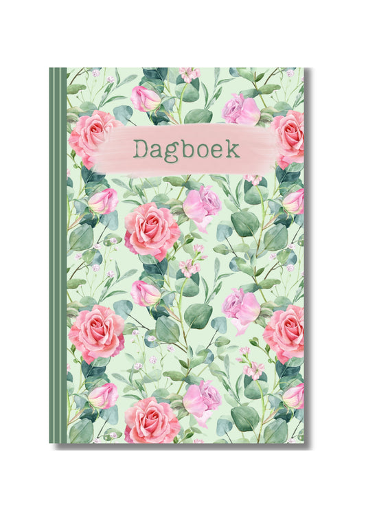 Dagboek met bloemen design: met 100 gelinieerde blz en prachtige glossy hardcover