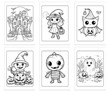 Kleurboek voor kinderen: Halloween - 22 Griezelig schattige kleurplaten in handig A5 formaat als creatieve uitlaatklep
