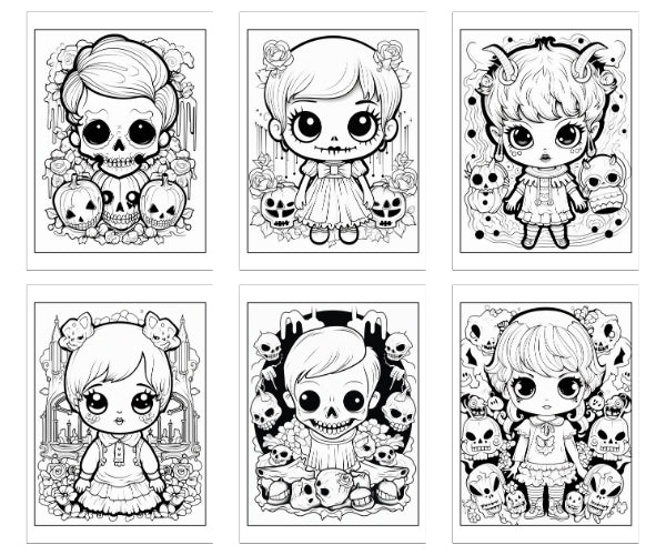 Kawaii kleurboek voor volwassenen: Halloween - 50 Monsterlijk schattige kleurplaten in A4 Formaat als creatieve uitlaatklep