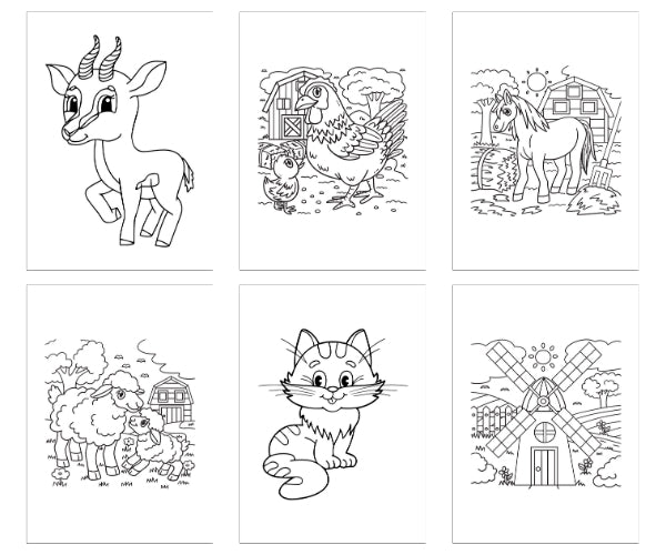 Kleurboek voor kinderen: Boerderijdieren - 45 Schattige en eenvoudige kleurplaten voor stimuleren van creativiteit en fijne motoriek