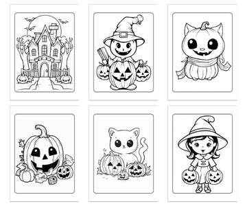 Kleurboek voor kinderen: Halloween deel 2! - Nog 22 Griezelig schattige kleurplaten in handig A5 formaat voor de motorische ontwikkeling