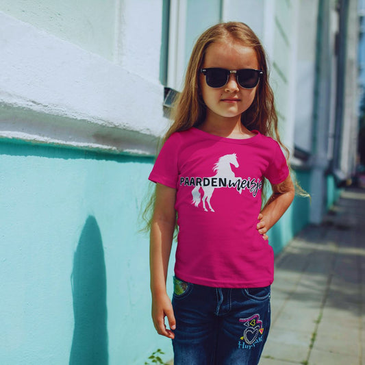 Exclusief Paardenmeisje T-shirt: 100% biologisch katoen met steigerend paard motief - Perfect voor paardenliefhebbers