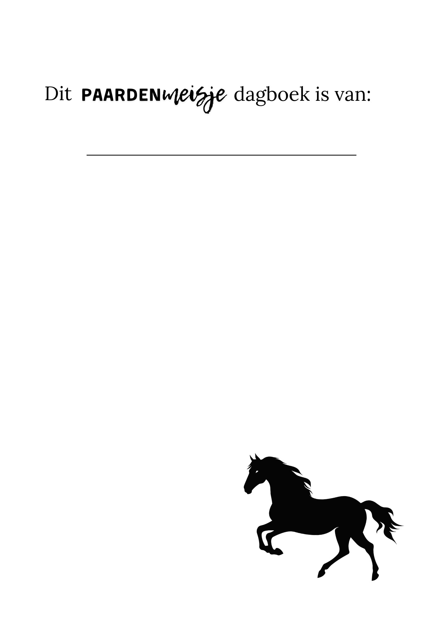 Paardenmeisje Manege Dagboek - Jouw eigen invulboek voor al je paardenavonturen!