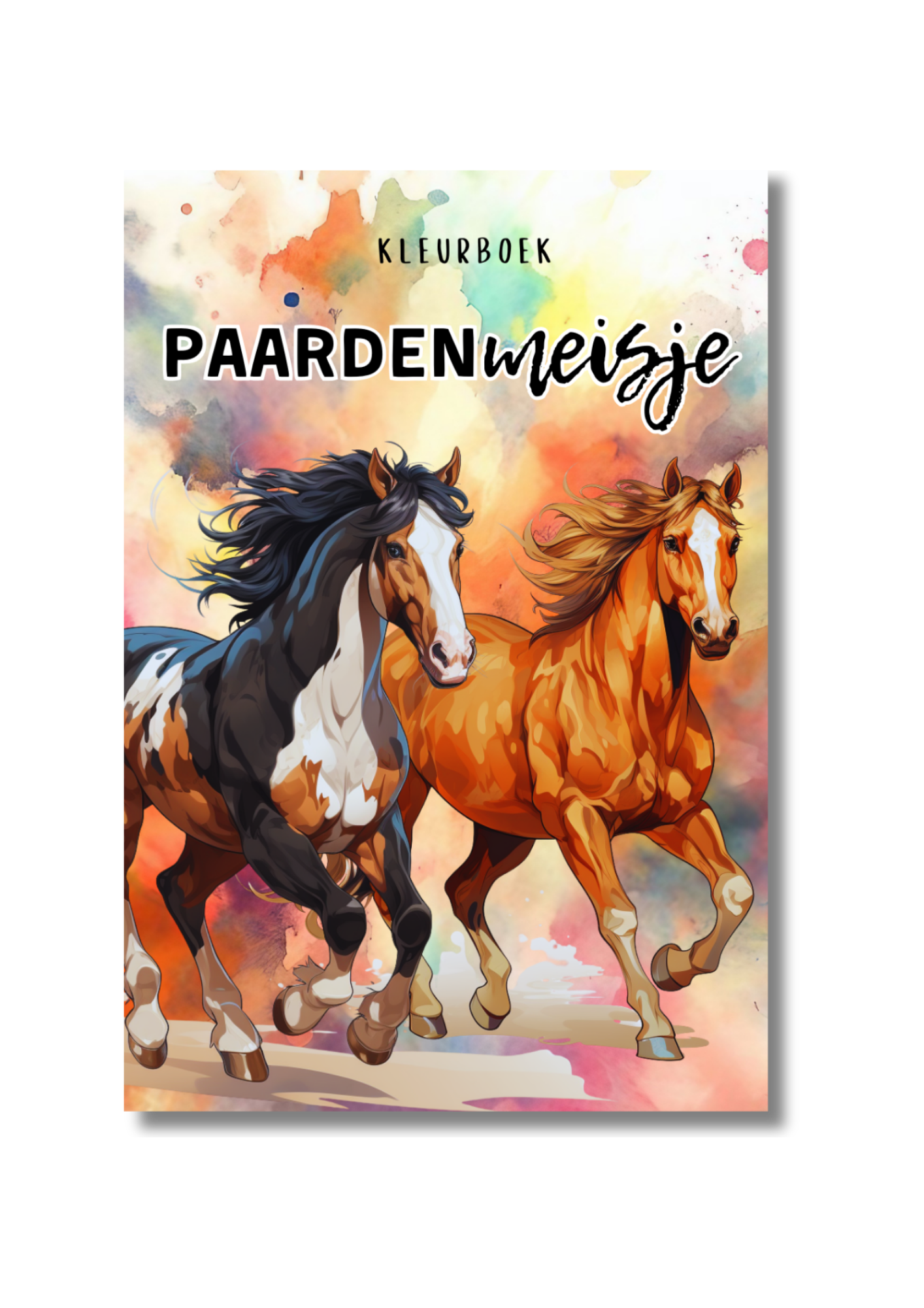 Paardenmeisje Kleurboek: A4 formaat met 50 kleurplaten van de allerliefste paarden en pony's