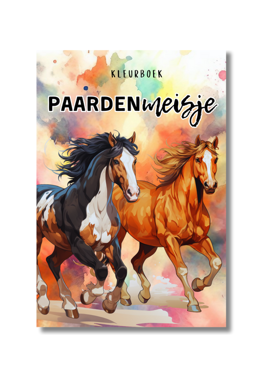 Paardenmeisje Kleurboek: A4 formaat met 50 kleurplaten van de allerliefste paarden en pony's